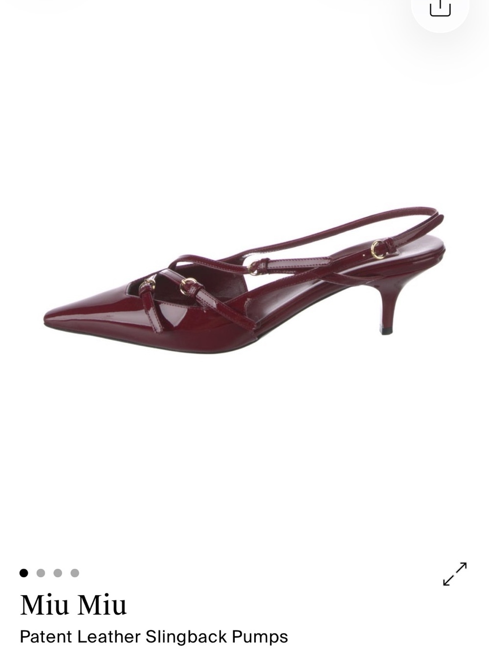 Miu Miu Deep Wine Patent Leather Slingback Pumps